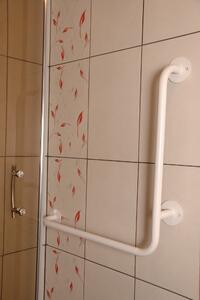 Wela lomené madlo sprchové invalidní LEVÉ BÍLÉ PREMIUM domadlo šířka š: 40 cm, výška v: 80 cm