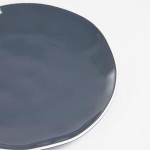 Tmavě modrý porcelánový dezertní talíř Kave Home Pontis 21,5 cm