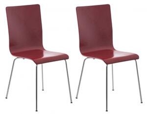 2 ks / set jídelní / konferenční židle Endra, červená