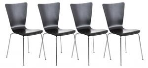 4 ks / set jídelní / konferenční židle Anaron, černá