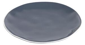 Tmavě modrý porcelánový dezertní talíř Kave Home Pontis 21,5 cm