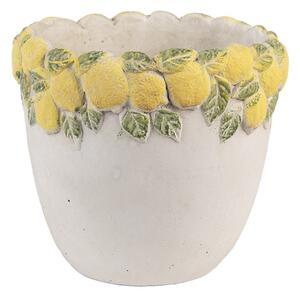 Cementový květináč s plastickými citrony Terazzo III S – 16x15 cm