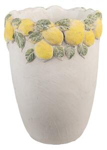 Cementový květináč s plastickými citrony Terazzo I M – 17x23 cm
