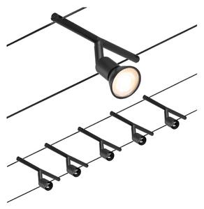 Paulmann Wire Salt lankový systém, 5x, 5 m černá, Černá, Chodba, kov, Moderní