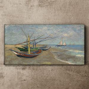 Obraz na plátně Obraz na plátně Lodě na pláži van Gogh