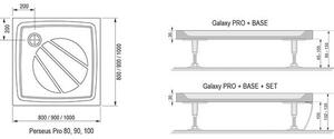 Ravak Galaxy Pro Perseus Sprchová vanička 90x90x3, bílá XA037701010
