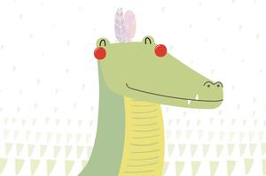 Tapeta roztomilý krokodýl s peříčky