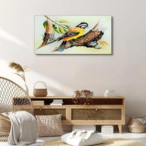 Obraz na plátně Obraz na plátně větev listy zvířecí pták