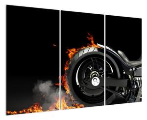 Obraz hořící motorky (120x80cm)