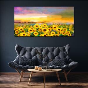 Obraz na plátně Obraz na plátně Západ slunce žluté květy