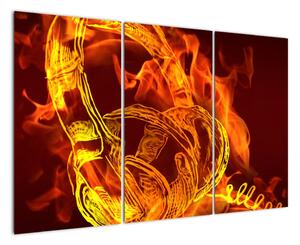 Hořící sluchátka, obraz (120x80cm)