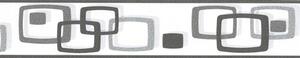 Samolepící bordura D58-046-2, rozměr 5 m x 5,8 cm, oválky šedo-černé, IMPOL TRADE