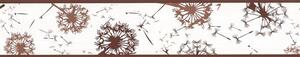 Samolepící bordura D58-041-1, rozměr 5 m x 5,8 cm, pampelišky hnědé, IMPOL TRADE