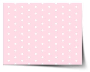Sablio Plakát Bílé puntíky na růžové - 60x40 cm