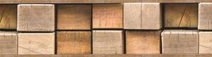 Samolepící bordura B83-21-02, rozměr 5 m x 8,3 cm, dřevěné špalky hnědé, IMPOL TRADE
