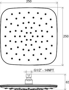 Ravak Hlavová sprcha čtverec, 25x25 cm, bílá/chrom X07P347 983.10