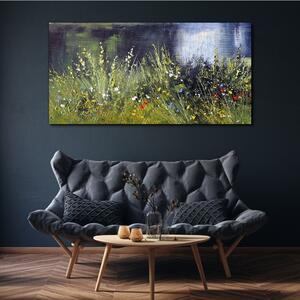 Obraz na plátně Obraz na plátně Řeka květiny Tráva