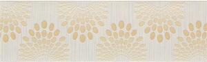 Vliesové bordury 56754, rozměr 5 m x 13 cm, tečky hnědé na krémovém podkladu s proužky, MARBURG