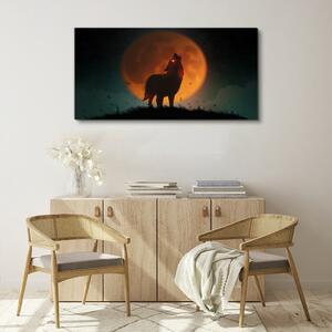 Obraz na plátně Obraz na plátně Zvířecí vlk Měsíc Sky