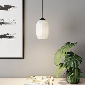 Skleněná závěsná lampa Dyberg Larsen Riflet, Ø 14 cm