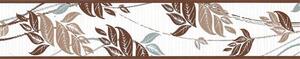 Samolepící bordura D58-037-3, rozměr 5 m x 5,8 cm, pnoucí listy hnědo-šedé, IMPOL TRADE