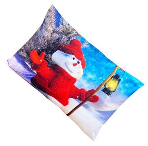 Vánoční povlak na polštář - Veselý sněhulák
