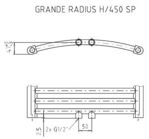 EBS Grande G4597OWSP Radiátor kombinovaný, 45x97cm, bílá