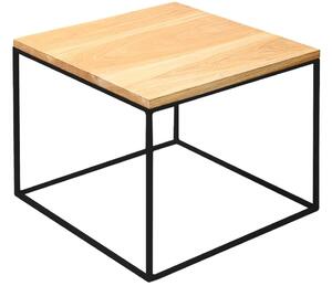 Nordic Design Dubový konferenční stolek Moreno 50 x 50 cm s černou podnoží