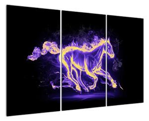 Abstraktní obraz hořícího koně (120x80cm)