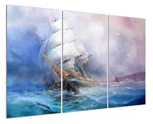 Obraz moře s lodí (120x80cm)