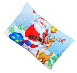 Vánoční povlak na polštář - Santa Claus a jelen