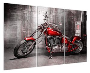 Obraz červené motorky (120x80cm)