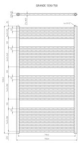EBS Grande G75133RWSP Radiátor kombinovaný, 75x133cm, bílá