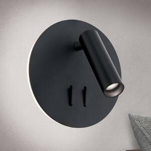 ORION LED nástěnné světlo Lenny se 2 zdroji, černá, Černá, Ložnice, Hliník, Moderní