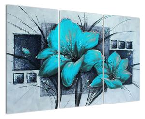 Obraz modré květiny (120x80cm)