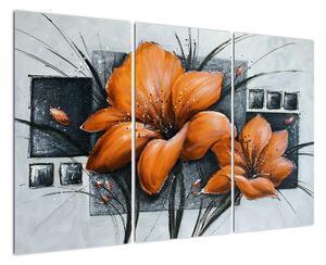 Obraz oranžové květiny (120x80cm)