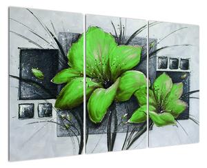 Obraz zelené květiny (120x80cm)