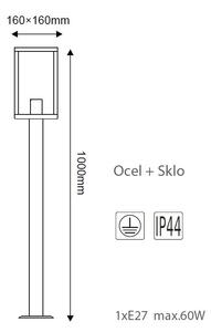 ACA DECOR Venkovní stojací lampa Celia Grey IP44
