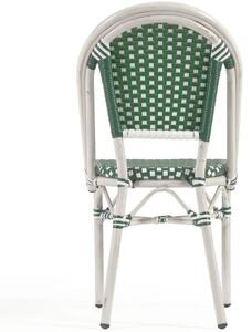 Zeleno bílá zahradní židle z umělého ratanu Kave Home Marilyn