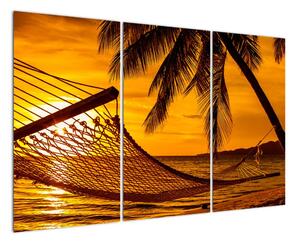 Západ slunce na pláži, obraz (120x80cm)