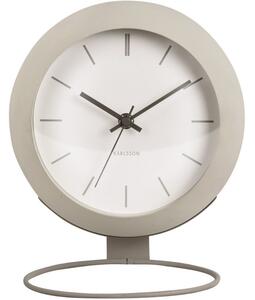 Time for home Světle šedé kovové stolní hodiny Haleen 21 cm