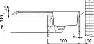 Franke Basis BFG 611 dřez s odkapem oboustranné provedení, 97x50cm, šedý kámen, 114.0285.314
