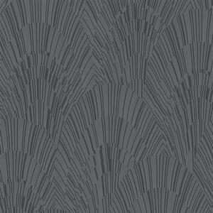 Vliesové tapety na zeď IMPOL Giulia 6790-40, vějířový vzor černo-stříbrný, rozměr 10,05 m x 0,53 m, NOVAMUR 82218