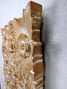 Závěsná dekorace - obraz Páv -teakové dřevo