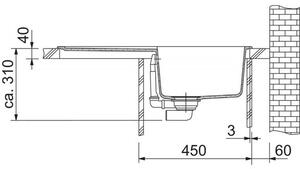 Franke Basis BFG611-78 Granitový dřez s odkapem oboustranné provedení, 78x50cm, onyx, 114.0285.169