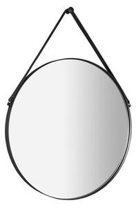 Sapho Orbiter Zrcadlo 50 cm s koženým páskem, černá mat ORT050