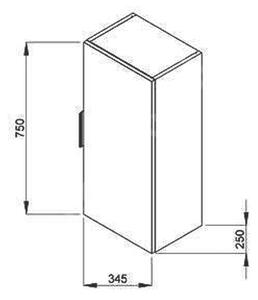 Jika Cube Skříňka střední 35x75 cm, bílá H4537111763001