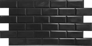 Obkladové panely 3D PVC TP10024060, rozměr 966 x 484 mm, obklad černý lesklý, GRACE
