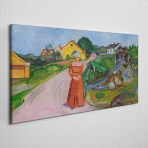 Obraz na plátně Obraz na plátně Žena v červených šatech