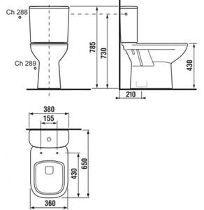 Jika Deep WC kombi, spodní odpad, boční napouštění H8266170002801